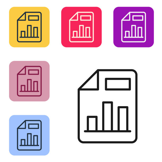 与图表图标隔离的黑线文档图片下载