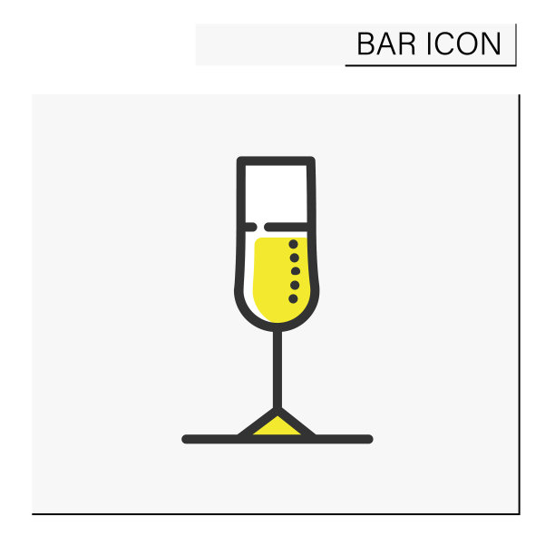 香槟酒杯彩色图标图片下载