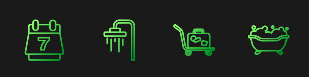 设置线路电车手提箱酒店预订日历图片下载