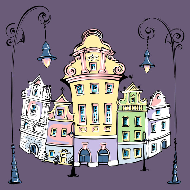 波兰波兹南的夜市广场图片下载