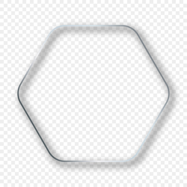 银色发光圆形六边形框架与阴影图片下载