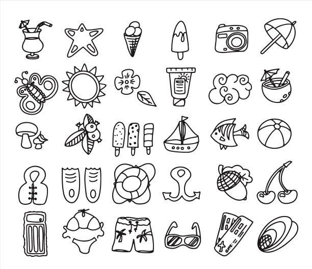 一个大涂鸦夏季套装配件图片下载