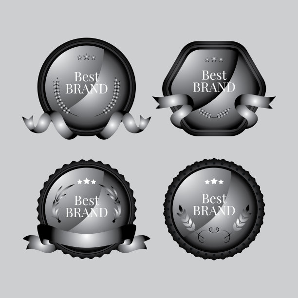 真实的黑白徽章图片下载