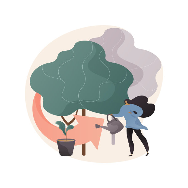 植树造林抽象的概念图片下载