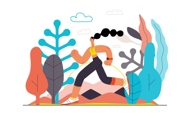 跑步者——一个在户外跑步和锻炼的女人图片下载