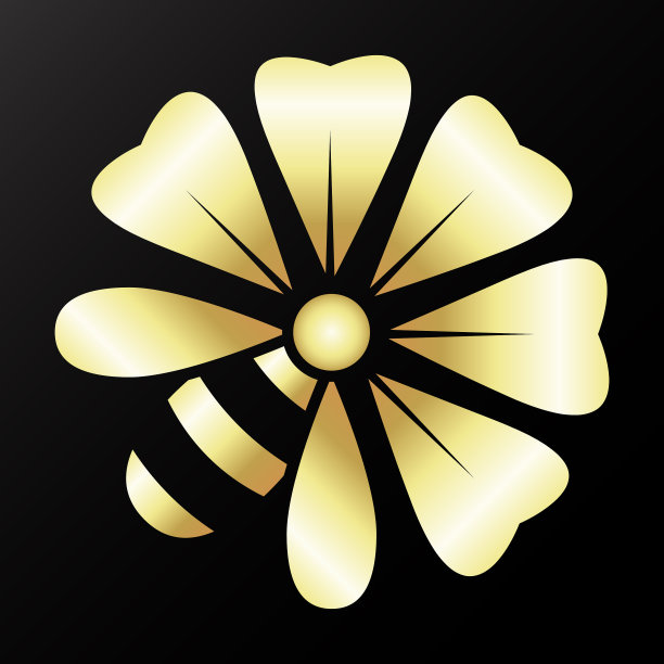 蜜蜂在花上有金色的象征图片下载