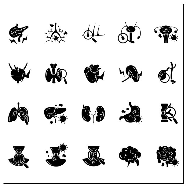 人体内部器官字形图标设置图片下载