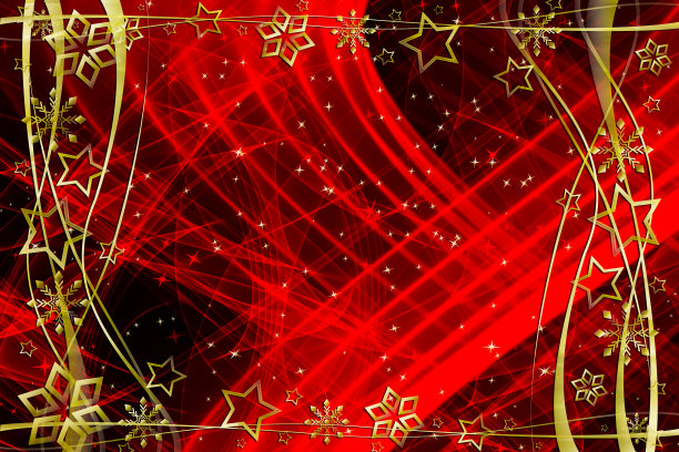圣诞快乐背景抽象星星红色金色白色银色黑色光黑色的线条和波浪圣诞快乐图片下载