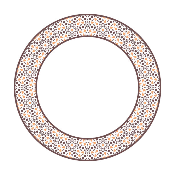 矢量亚洲部落圆形框架图片下载