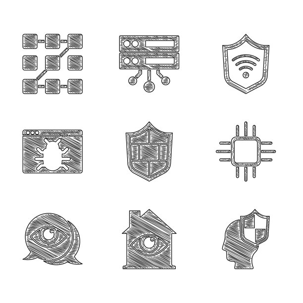 用砖墙房子设置挡眼扫描头图片下载