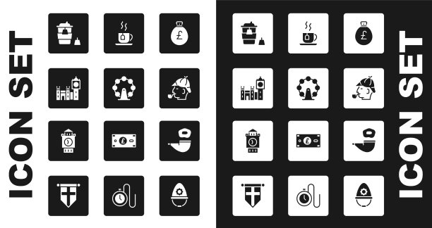 钱袋与英镑伦敦眼大本钟图片下载