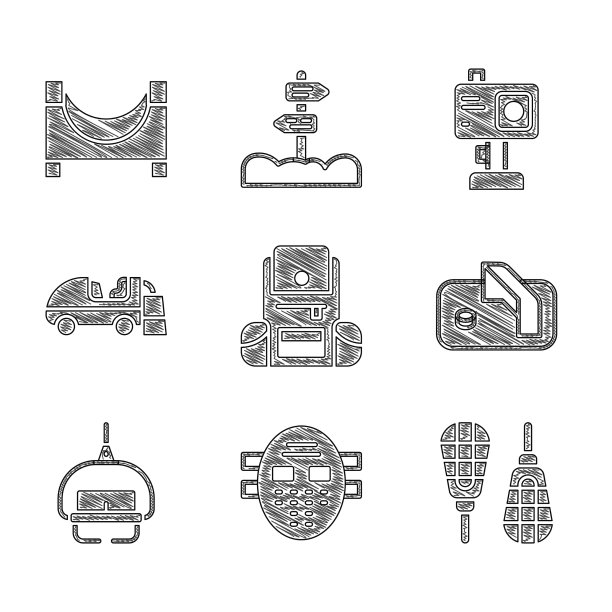 设置远足背包曲棍球面具雪鞋冰图片下载