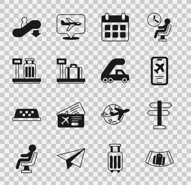 设置传送带与行李箱道路交通标志图片下载