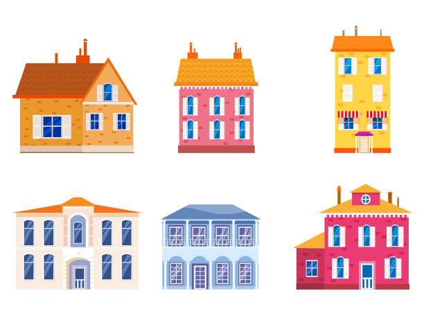 设置房屋小屋的家的正面景色丰富多彩真实图片下载