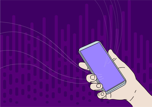 手画手持移动设备与空白图片下载