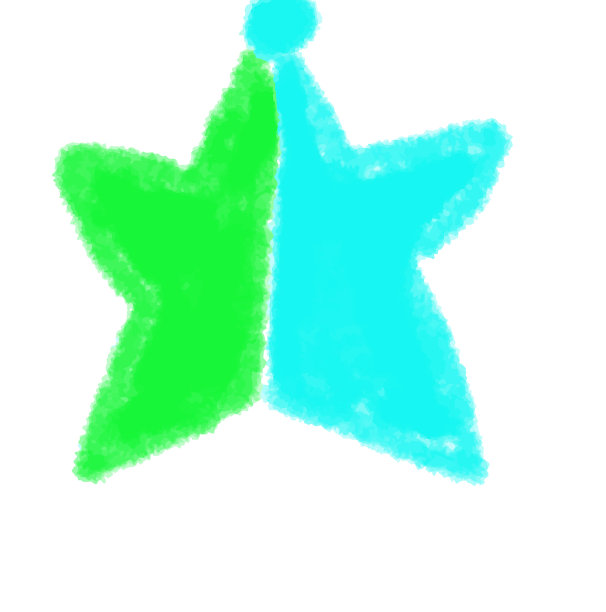 蓝绿色星形水彩画图片下载