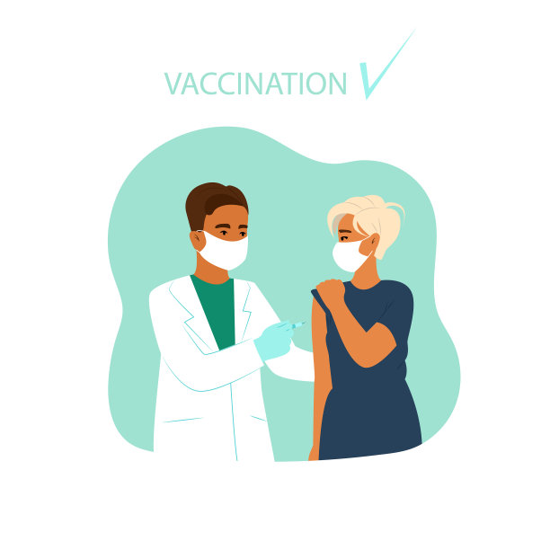 医生给妇女接种疫苗图片下载