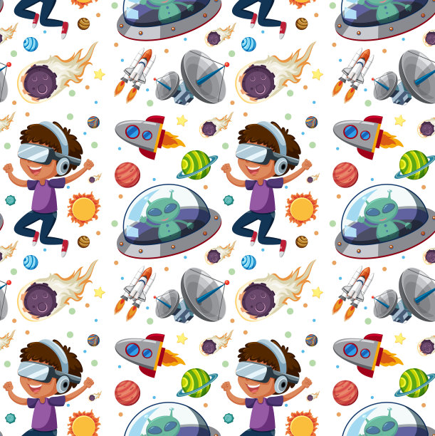 科学儿童无缝背景图片下载