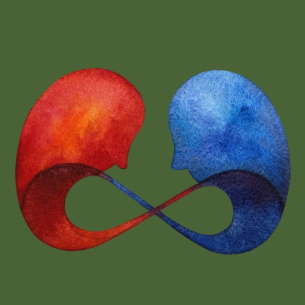 水彩画插图情侣相爱图片下载