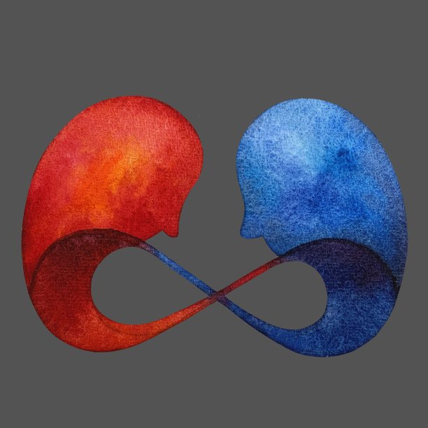 水彩画插图情侣相爱图片下载