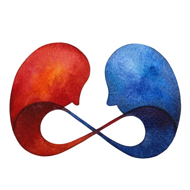 水彩画插图情侣相爱图片下载