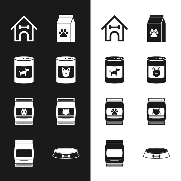 为狗狗窝和骨袋准备罐头食品图片下载