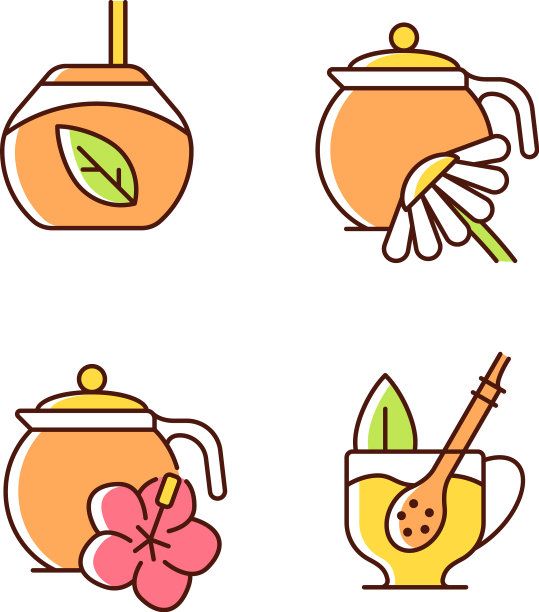 草药茶RGB颜色图标设置图片下载