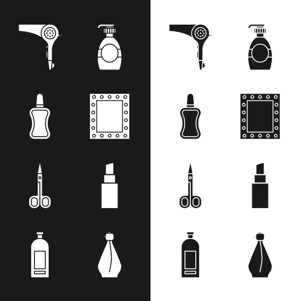 用浅色指甲油瓶固定化妆镜图片下载