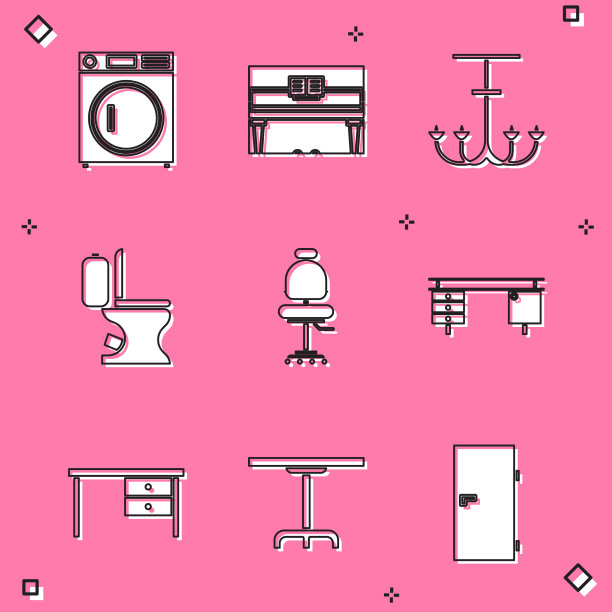 洗衣机，三角钢琴，吊灯，马桶图片下载