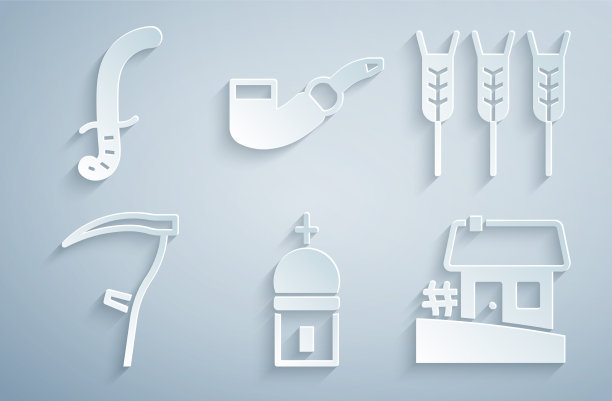 设教堂塔小麦镰刀乌克兰房子图片下载