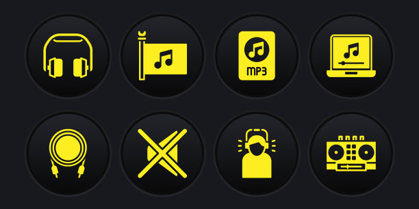 设置音频插孔笔记本电脑与音乐笔记扬声器图片下载
