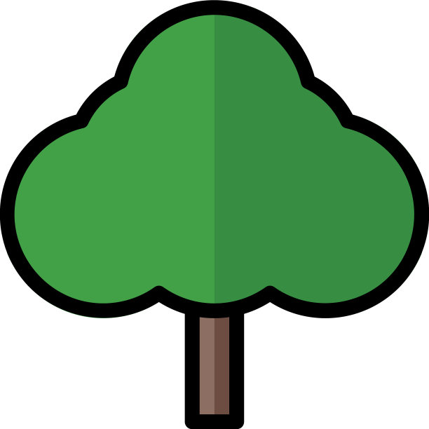 和标志树平线风格的图标完美图片下载