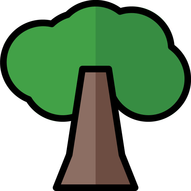 和标志树平线风格的图标完美图片下载