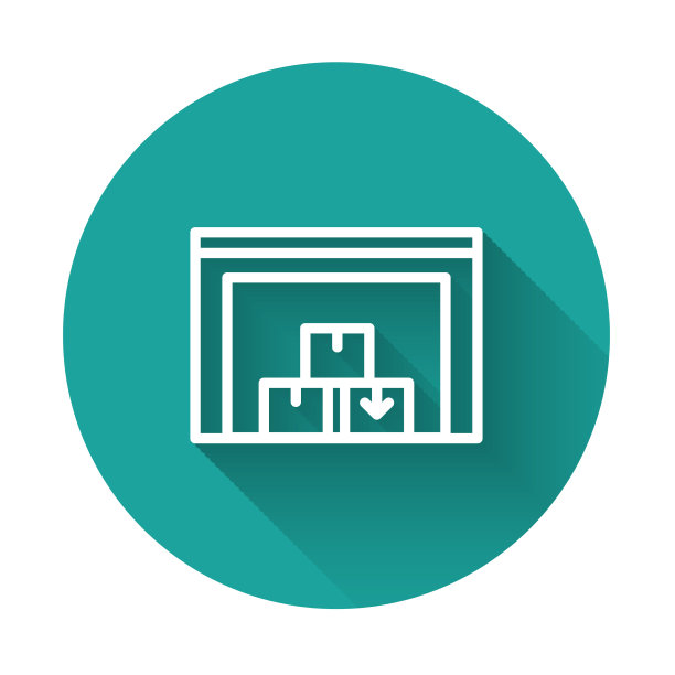 黑色仓库图标孤立在白色背景图片下载