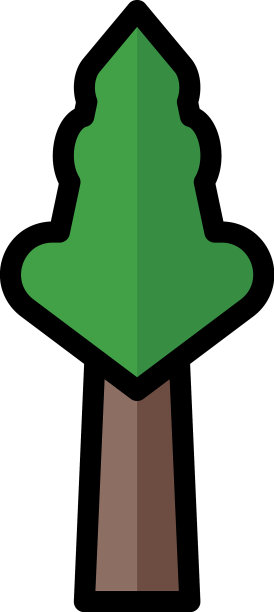 和标志树平线风格的图标完美图片下载