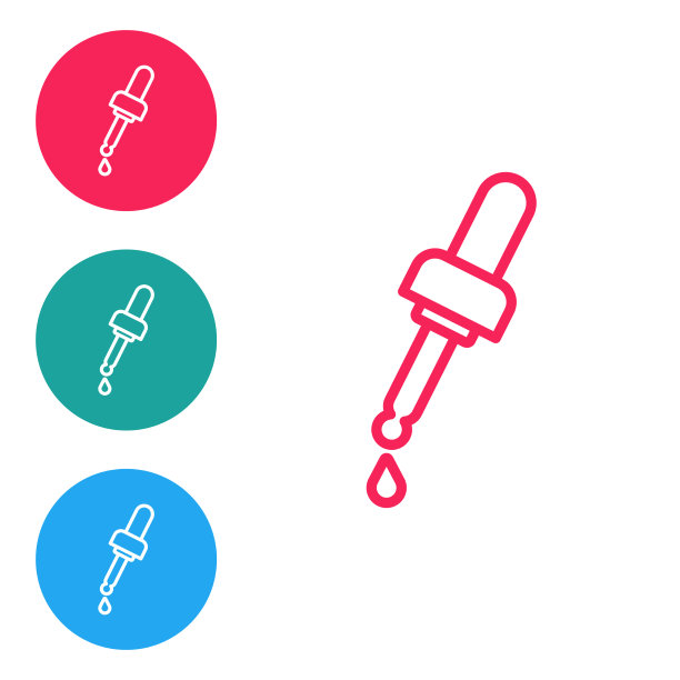 红色线吸管与油图标隔离在白色图片下载