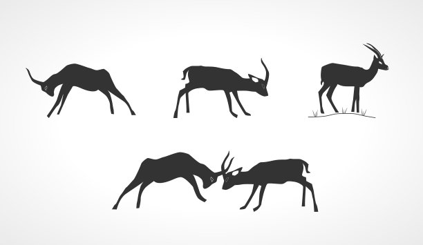 羚羊图标集羚羊剪影图片下载