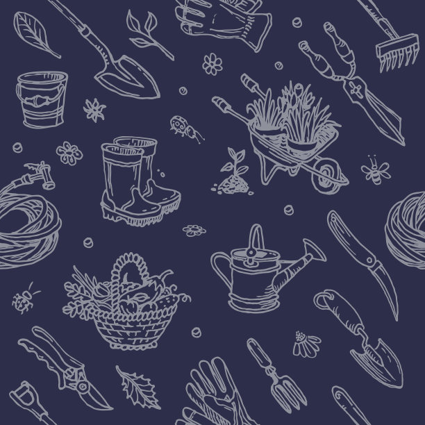 大集手绘园林元素造园图片下载