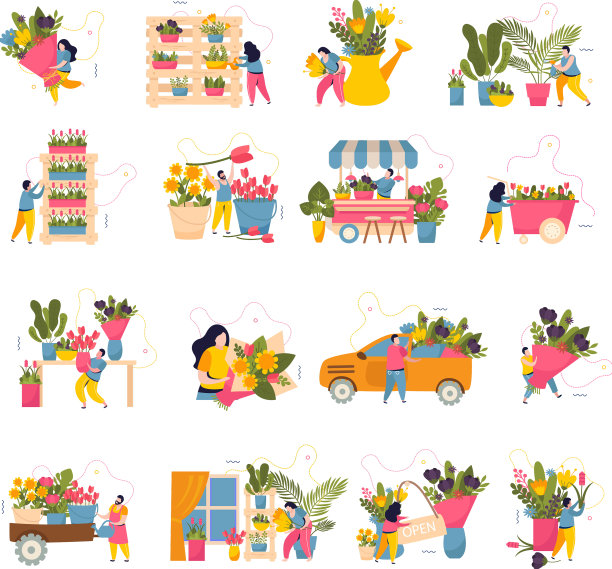 花店图标套装图片下载