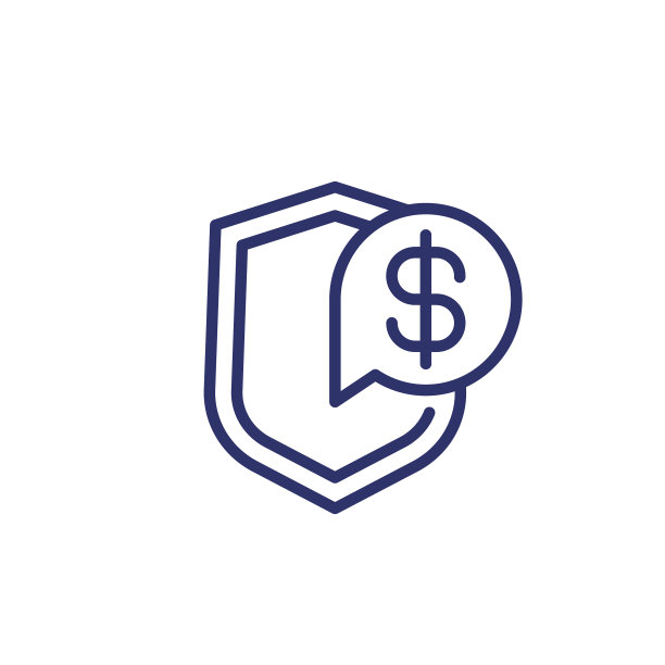 白色背景上的保险金线条图标图片下载
