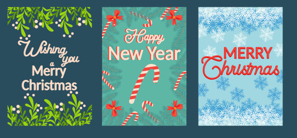 圣诞节和新年快乐是时尚的模板图片下载