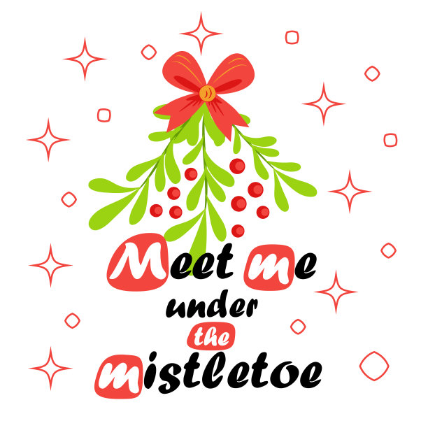 在槲寄生下吻我男女相拥图片下载