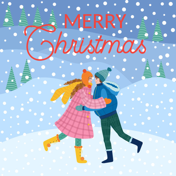 圣诞和新年快乐时尚复古风格图片下载