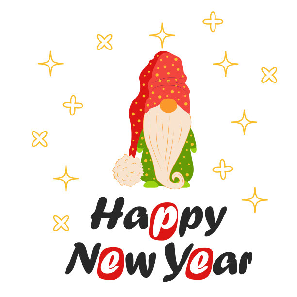 圣诞卡与地精平面设计卡图片下载