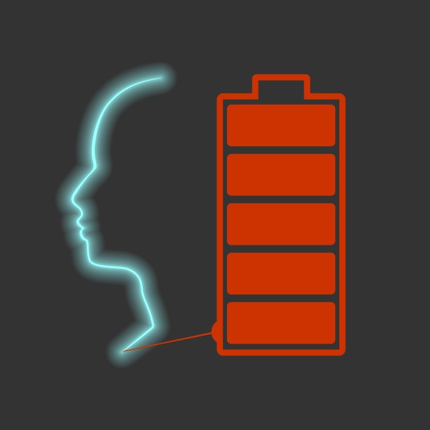 人的头部连接满级能量电池图片下载