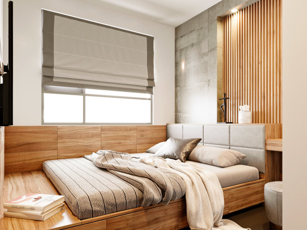 3D渲染卧室在豪华酒店图片下载