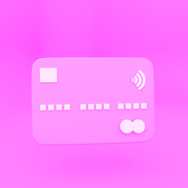 白色信用卡抽象极小粉红橙色粉彩倾斜背景3d渲染业务概念图片下载