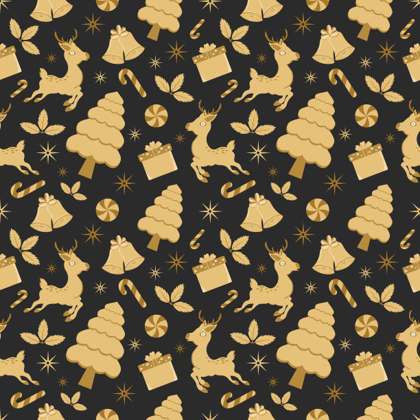 圣诞背景无缝图案与圣诞老人图片下载