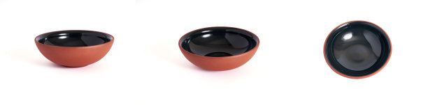 手工制作的陶瓷碗孤立在白色图片下载