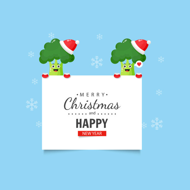 可爱的花椰菜，圣诞和新年的愿望图片下载